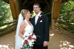 Bride-Groom-Outdoors-Bridge