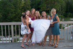 Friends-Carring-Bride-Reception