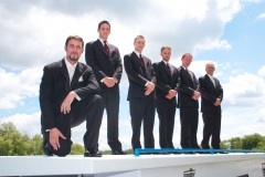 Groom-Groomsmen-Outdoors-Clouds