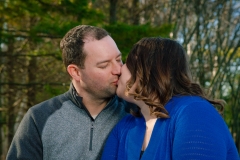 Maywood-Outdoor-Couple-Portrait-Kissing-Evergreen-Trees-50