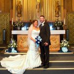 Katie & CJ Sheboygan Wedding portrait in the church